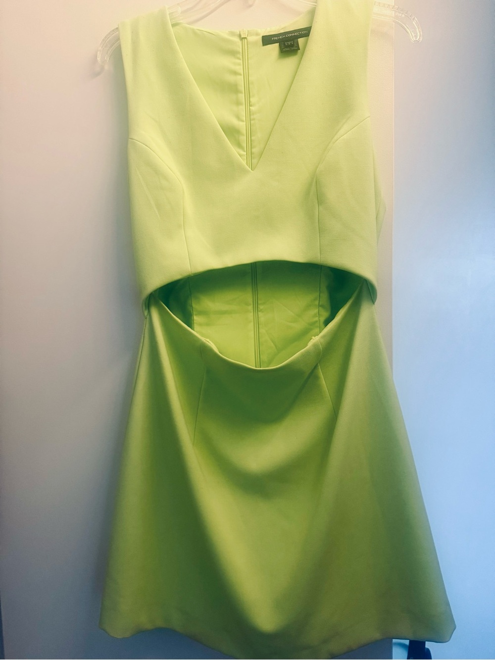 French Connection Lime Green Cutout Mini Dress